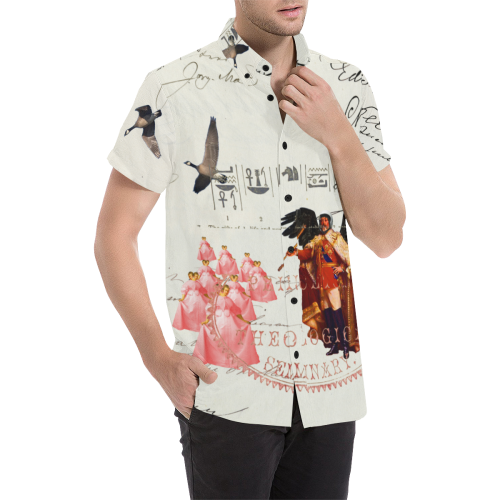 THE KING OF THE FIELD III Men's All Over Print Short Sleeve Button