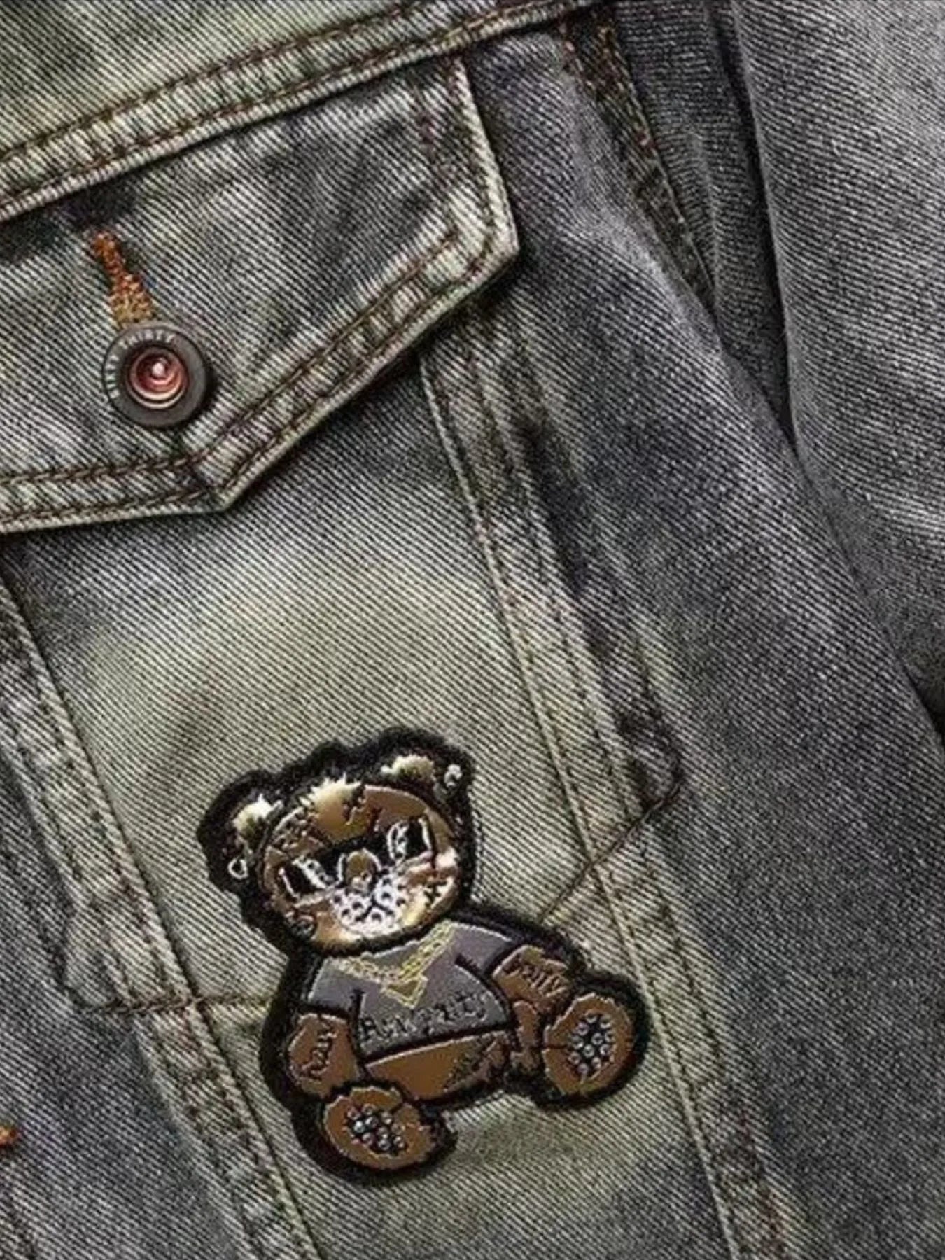 Men's Plus Size Button Up Long Sleeve Denim Jacket